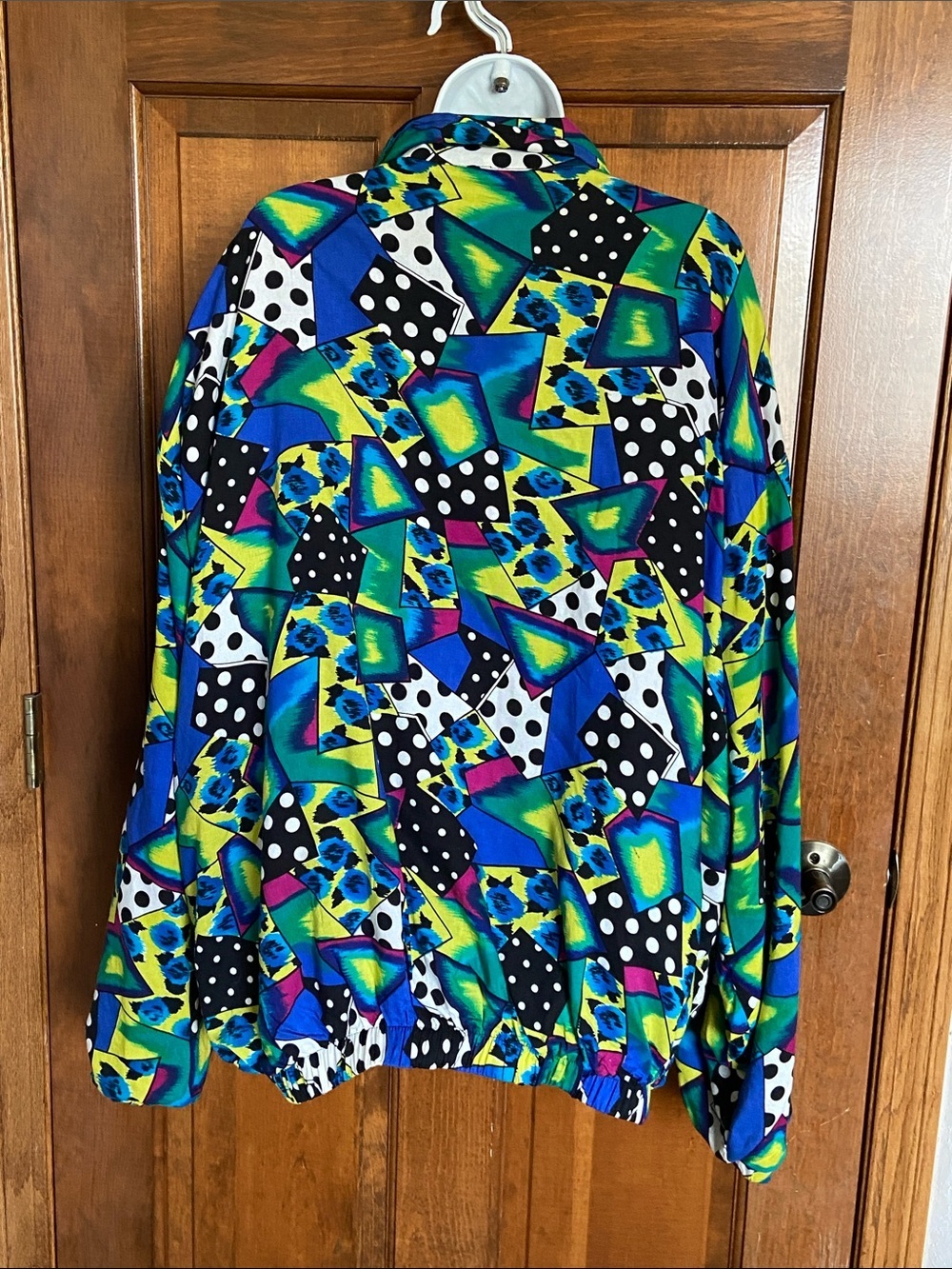 Vintage 80’s 90’s Vegas Retro Full Zip wind breaker jacket Size Large Statement - Picture 6 of 12